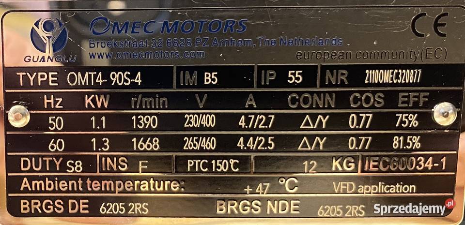 motoreduktor przekładnia 11kW 188obr 3fazowy Pigża sprzedam