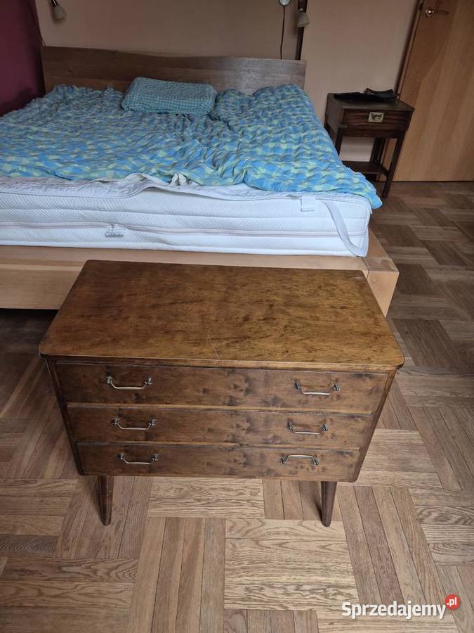 KOMODA ANTYK 3 szuflady drewno fornir lata 50 mazowieckie Warszawa sprzedam