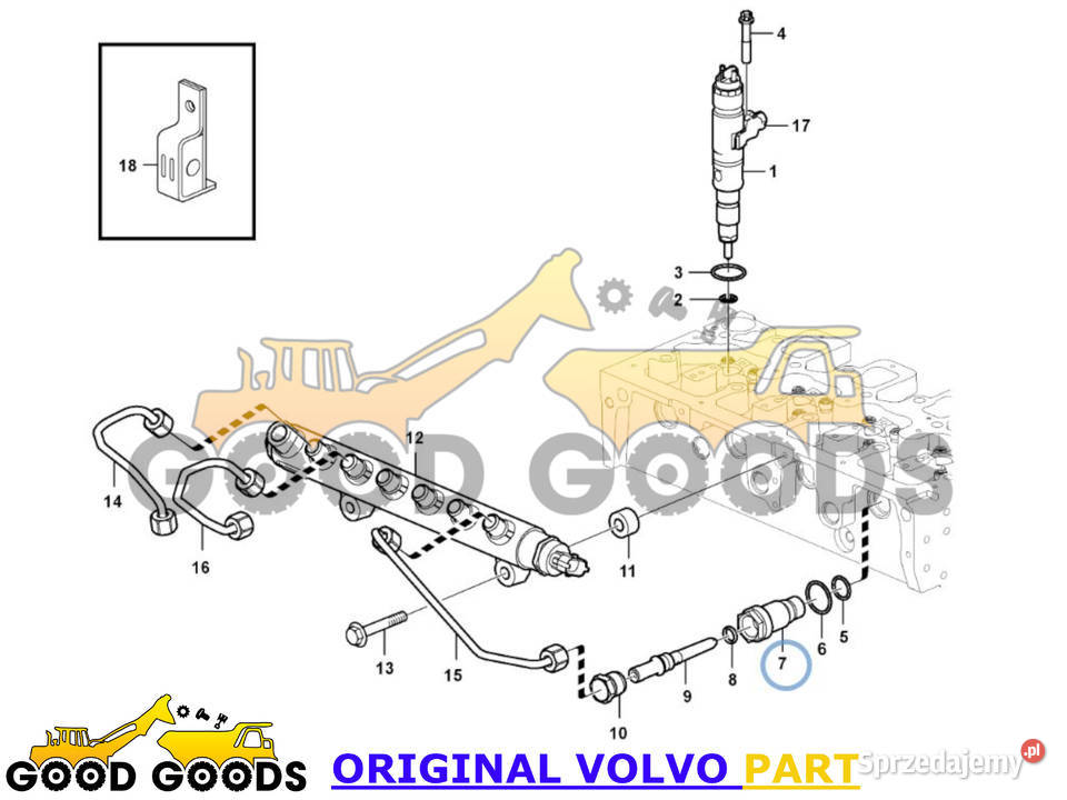 VOLVO OBSADA DYSZY WTRYSKIWACZA D4H D6H 21773143 Władysławów