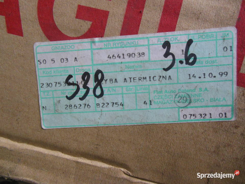 SZYBA BOCZNA DRZWI TYLNYCH LEWYCH Fiat Palio Kozy sprzedam