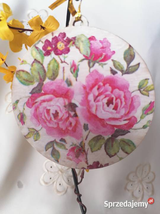 zawieszka róża medalion 10 hand made wielokolorowy mazowieckie Sierpc