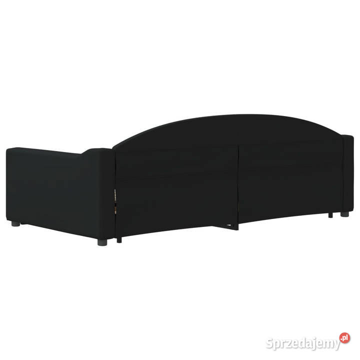 Sofa rozsuwana z szufladami czarna tkanina