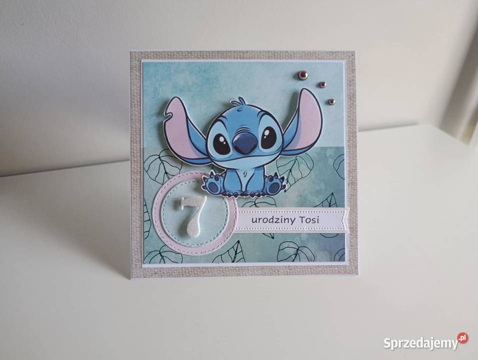 Personalzowana kartka urodzinowa Stich ręcznie Łódź