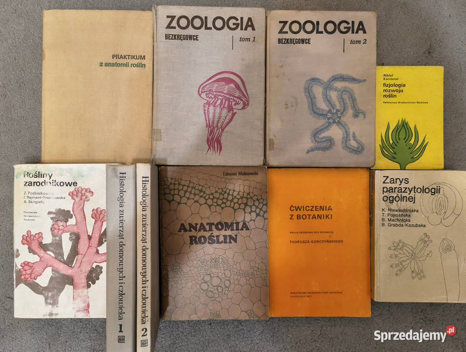 Zestaw 10 książek parazytologii fizjologii Sosnowiec