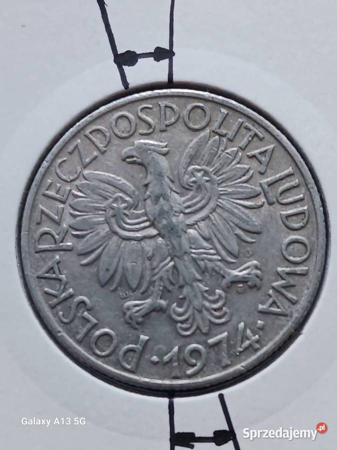 5 Złotych Rybak 1974 r 2 Skrętka piękny stan Konin