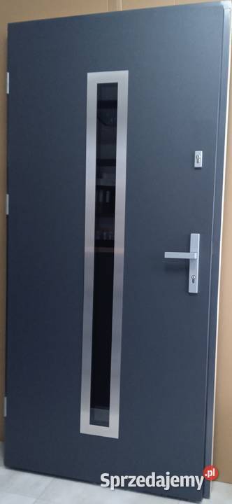 Drzwi zewnętrzne 90 P L antracyt orzech dąb Poznań