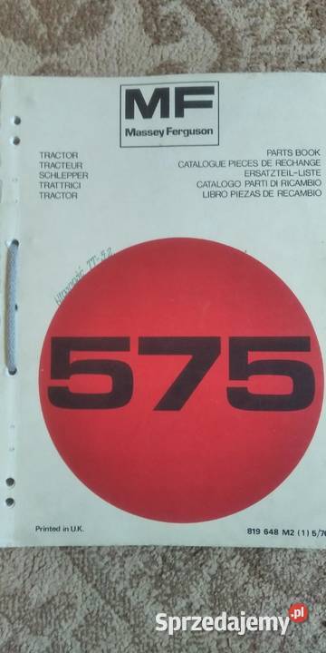 Katalog części MF 575 Massey Ferguson 575 Lublin