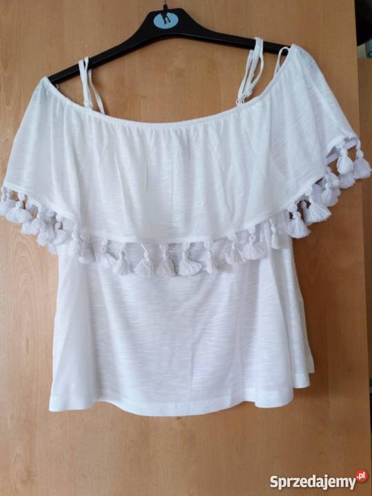 Nowa bez ramion bluzka 46 frędzle biel Kraków