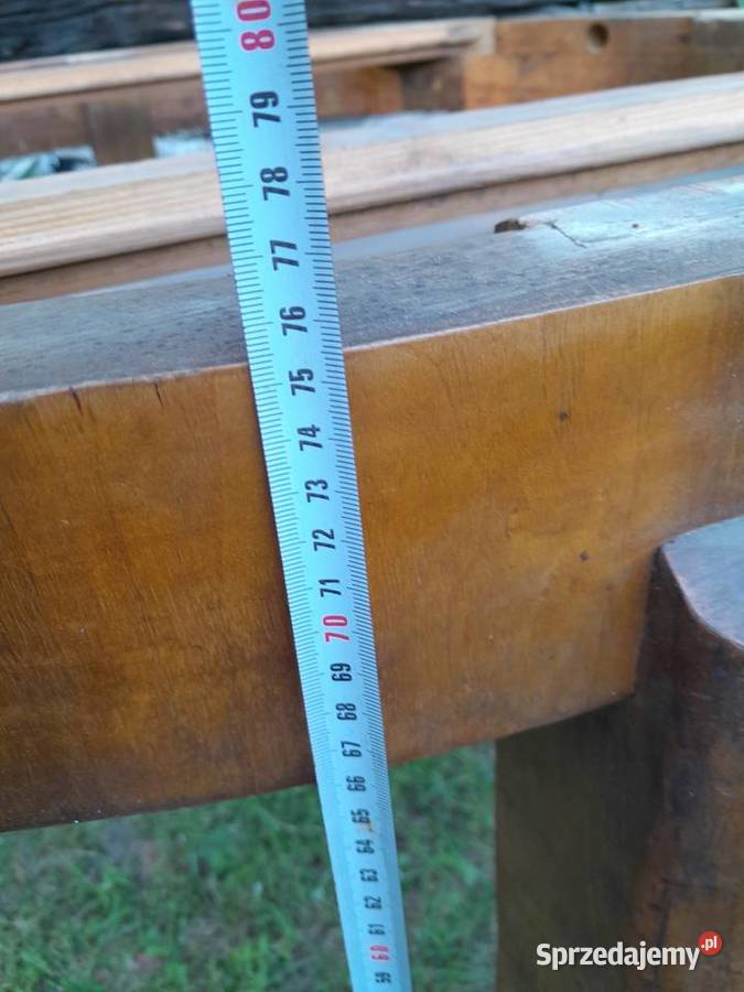 Duży drewniany zabytkowy okrągły stół rozkładany Dąbrowa Górnicza