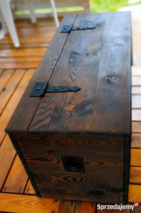 Rustykalna kolonialna skrzynia ogniem malowana Krasów