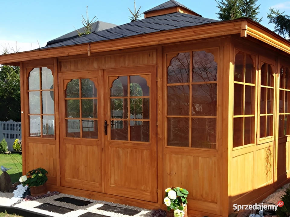 ALTANA 23 4x4m z ozdobami OSZKLONA OGRODOWA Parzymiechy