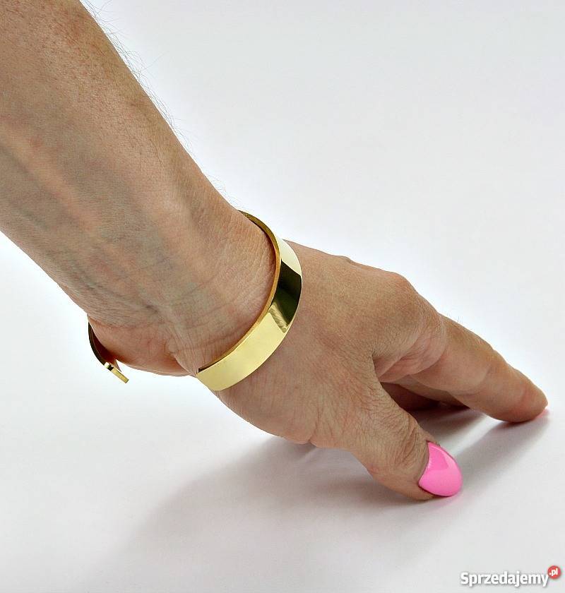 Sztywna Złota Bransoletka Logo Tous Nowość Wrocław