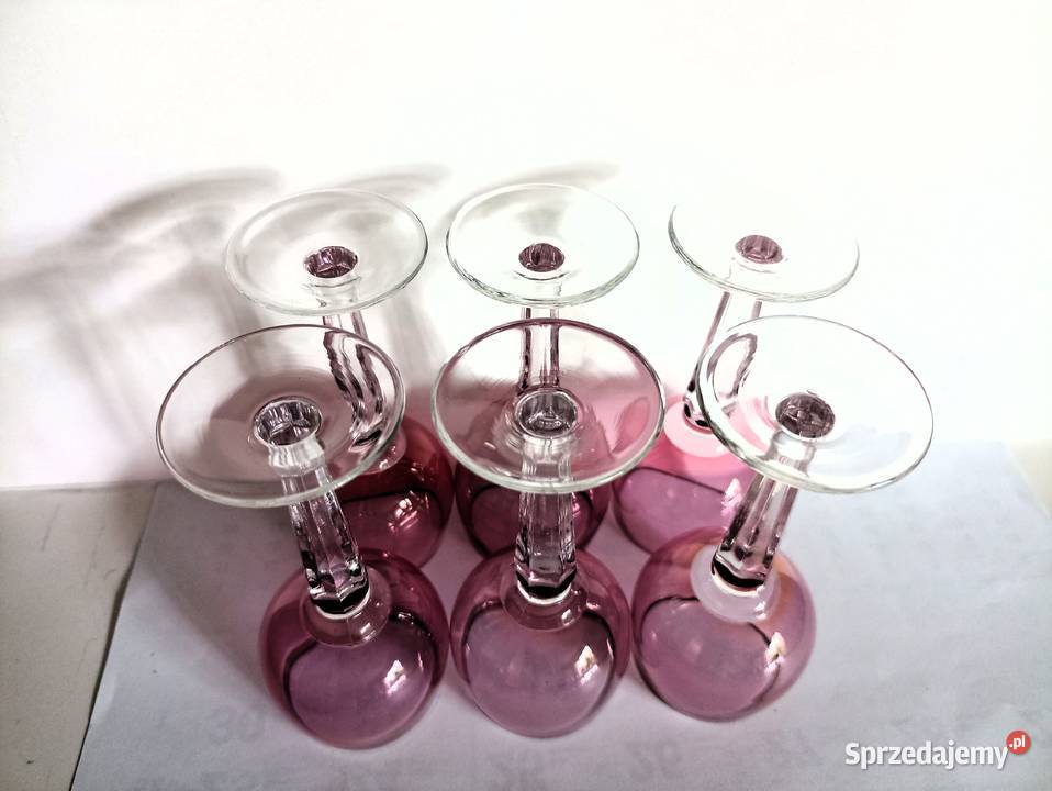 Kieliszki kryształowe remery Hortensja PRL 6 Bełchatów