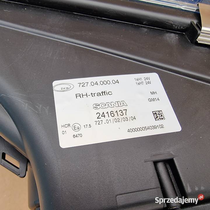 SCANIA R REFLEKTOR LAMPA H7 NOWA ORYGINALNA