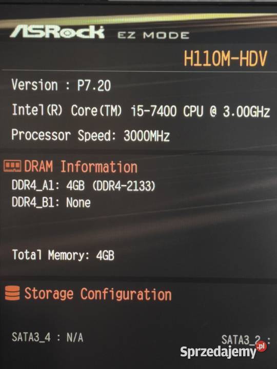 Płyta głowna Asrock H110MHDV Intel i57400