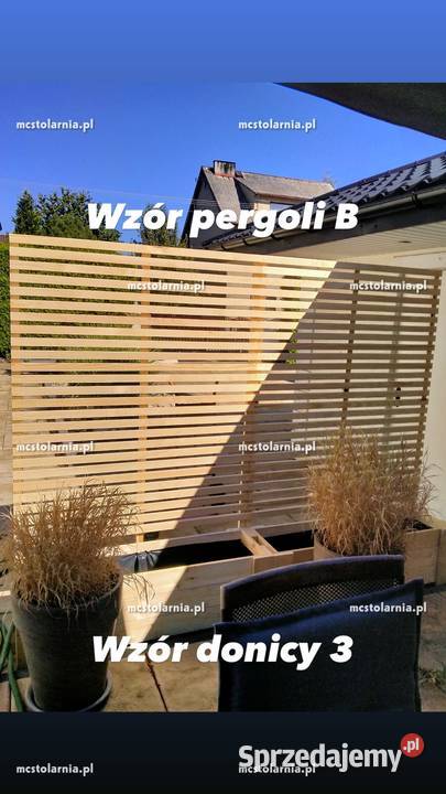 donica drewniana z pergolą loft warzywniak Poznań