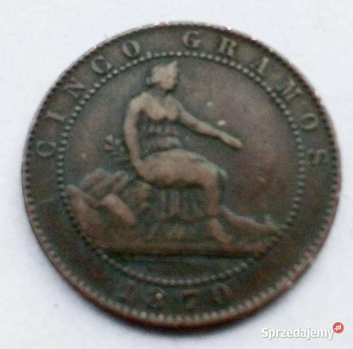 HISZPANIA5 CENTIMÓW1870 r Legionowo sprzedam