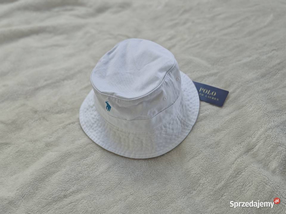 Nowy biały kapelusz bawełniany bucket Ralph Bibice