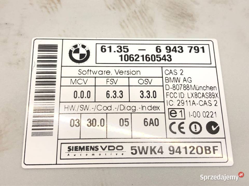 MODUŁ ŚWIATEŁ BMW E87 6943791 0313 STEROWNIK sprzedam