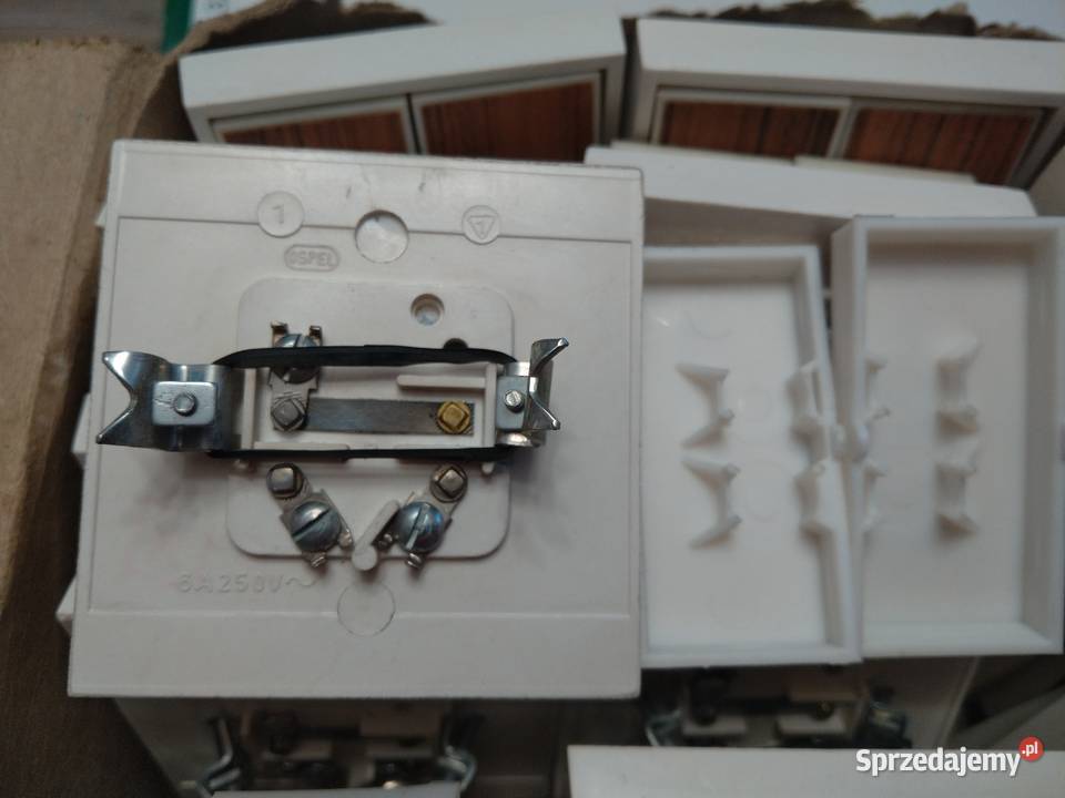 Ospel Biały Bakelit Włącznik Podwójny Płock