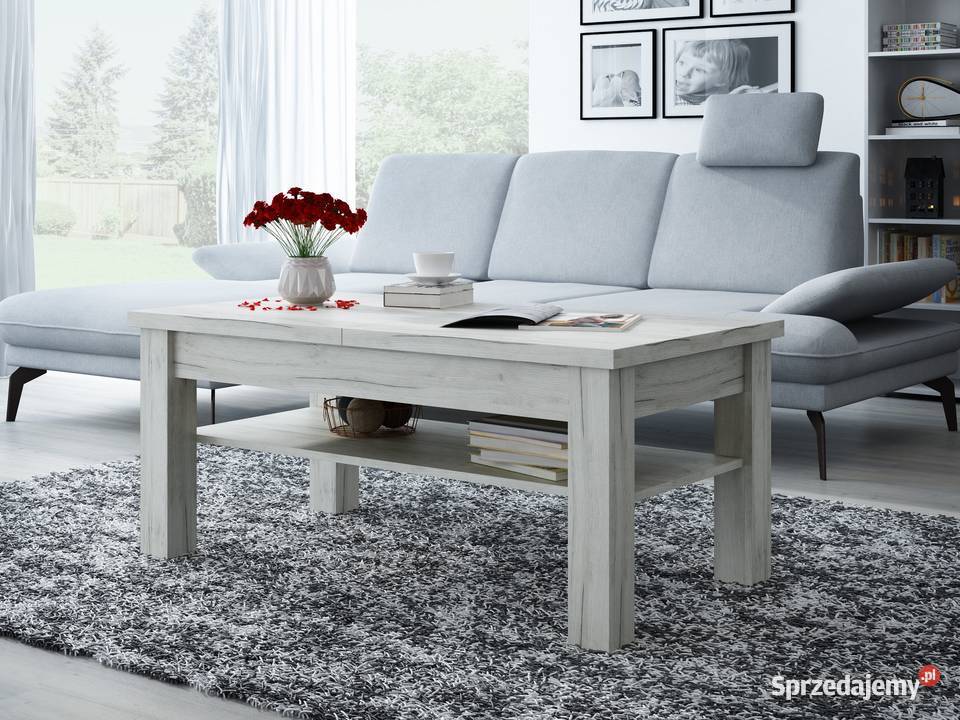 ŁAWA STOLIK KAWOWY ROZKŁADANA PODNOSZONA Z PÓŁKA Radomsko