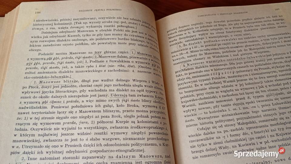 Dialekty języka polskiego z mapami Kazimierz tradycyjny podręcznik Gdańsk