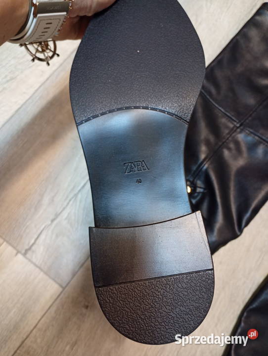 40 ZARA czarne długie kozaki kolano muszkieterki Zara sprzedam
