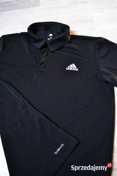 Koszulka Czarna polo Adidas kołnierzyk bluzka S mazowieckie Płock