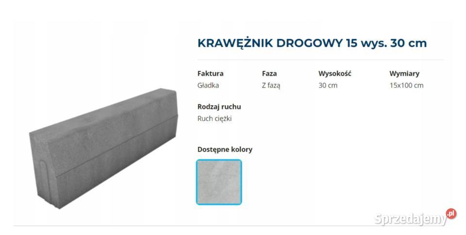 Krawężnik Drogowy 15 x 30 x100 POLBRUK 96 Kędzierzyn-Koźle