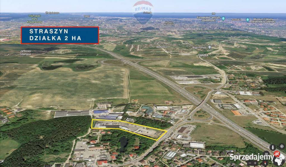 Działka inwestycyjna obwodnicy Trójmiasta Straszyn sprzedam