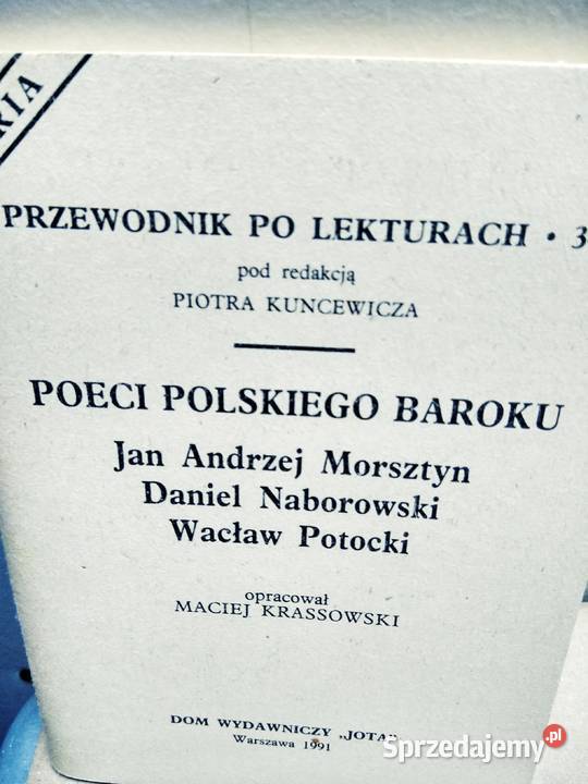 Poeci polskiego baroku Morsztyn opracowanie Warszawa sprzedam