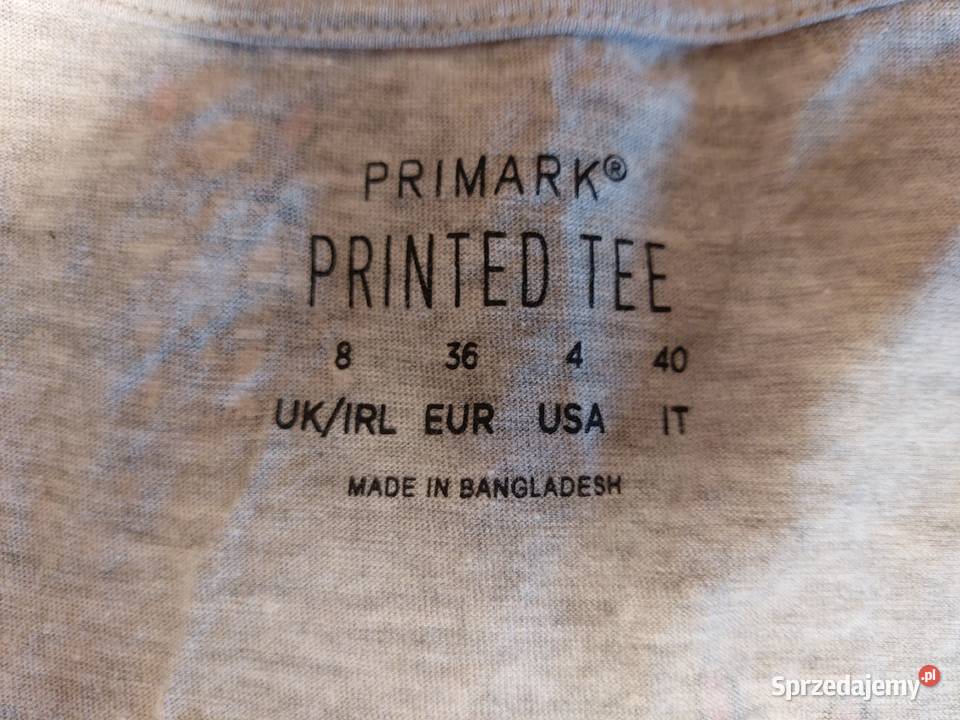 Tshirt w buldogi Primark 36 S psy szary damski szary/srebrny wielkopolskie Poznań