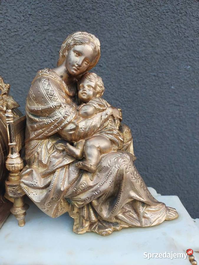 227 Stary francuski zegar kominkowy figuralny do Tczew
