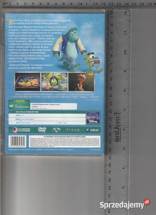 Uniwersytet Potworny Disney Pixar DVD dubbing Pruszków