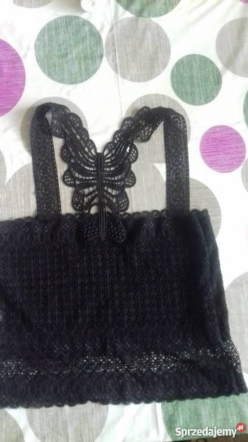 Top czarny z koronki S Gdańsk