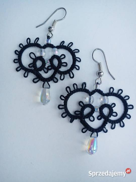 Kolczyki frywolitkowe Wiśniowa