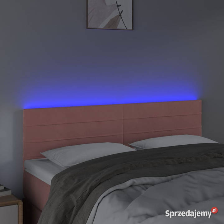 Zagłówek do łóżka z LED różowy 144x5x7888 Warszawa