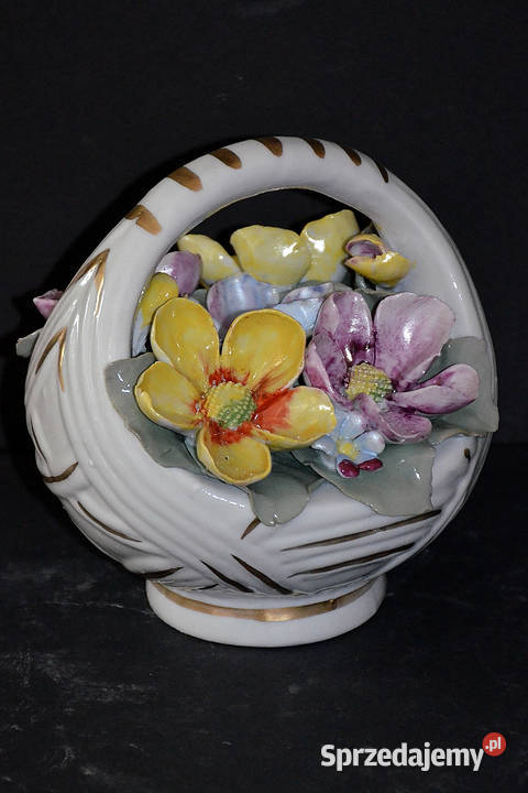 Roceram porcelana koszyk kwiatów owoców nowe ok