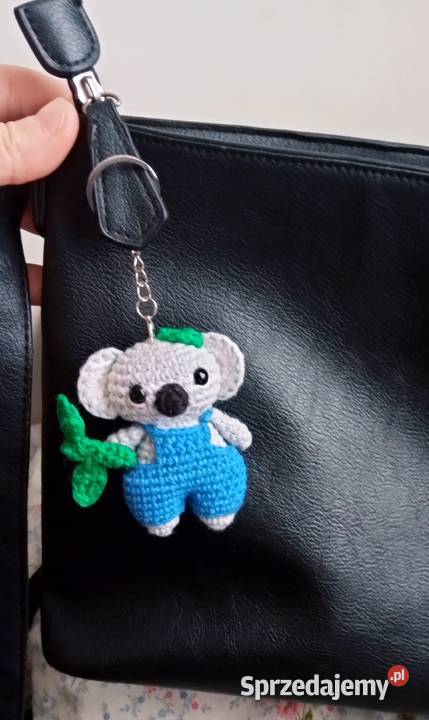 Miś koala wykonany na szydełku brelok zawieszka Łask sprzedam