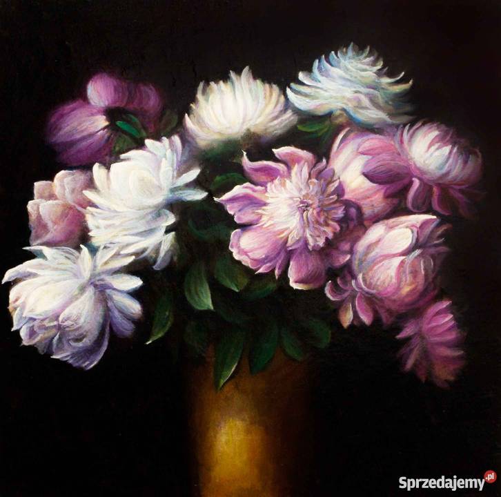 Obraz olejny "Kwiaty " ręcznie malowany