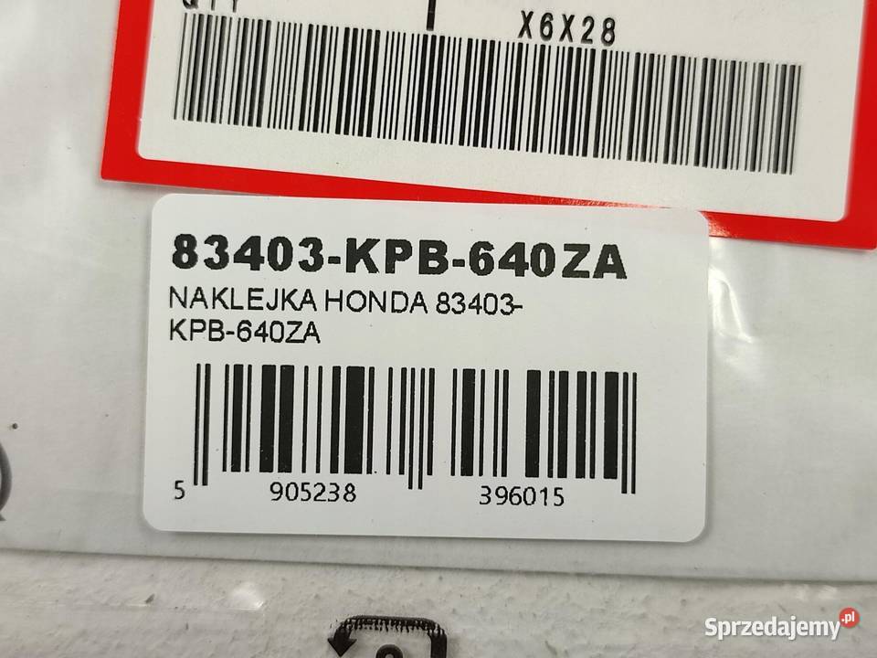 NAKLEJKA HONDA NA L BOCZEK HONDA JAZZ 250 2001