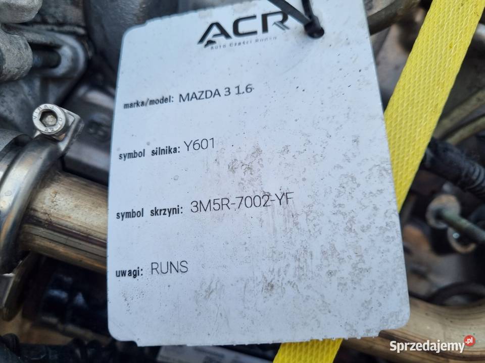 SILNIK KOMPLET Mazda 3 BK 16 D MZRCD 109 Y6 Y642 osobowe Chełm