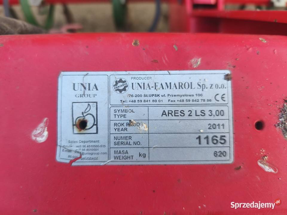 Agregat uprawowo siewny Unia Ares L 3m Brodnica
