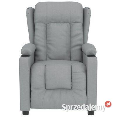 vidaXL Fotel masujący jasnoszary obity Warszawa