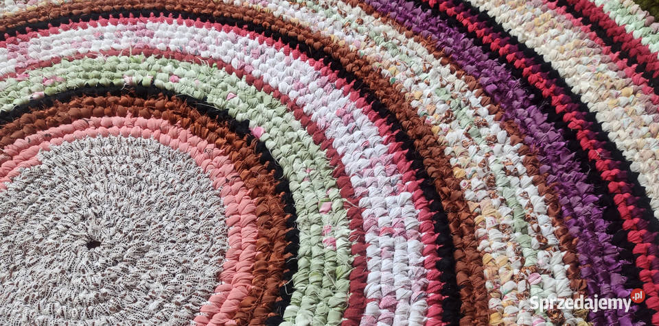 Dywan okrągły średnica 136 rękodzieło zero waste Łódź