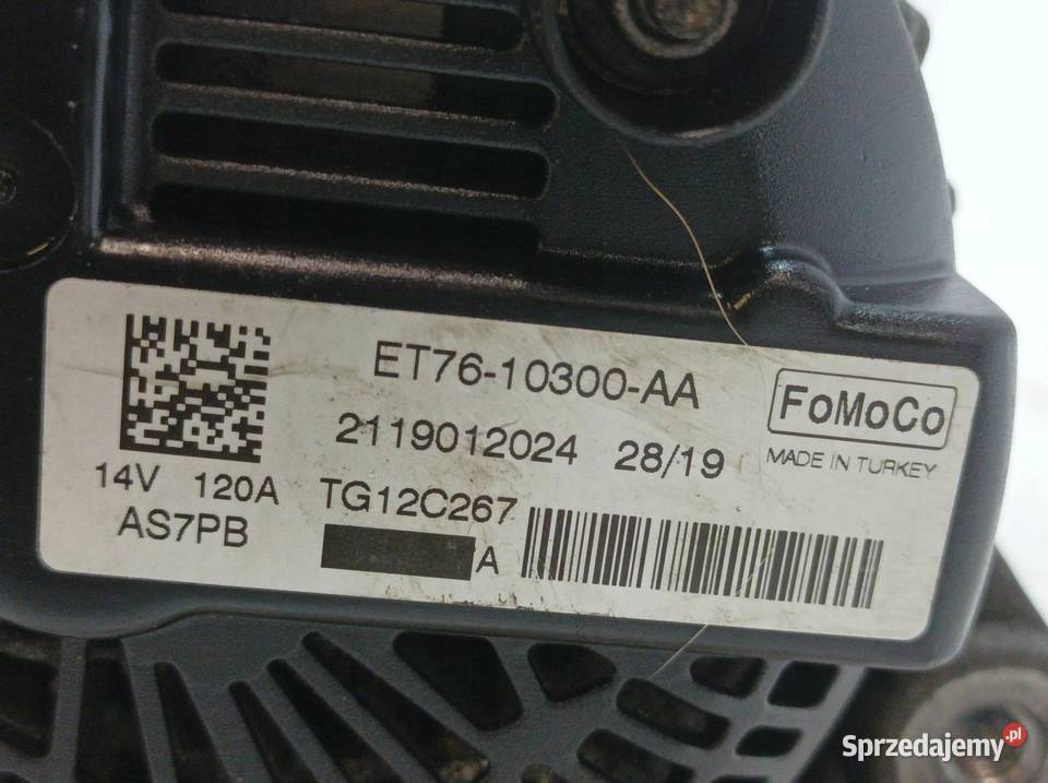 ALTERNATOR ET7610300AA 15 TDCI Ford Transit