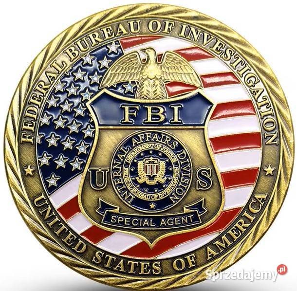 Czapka z daszkiem FBI z medalem FBI platerowanym Wołomin