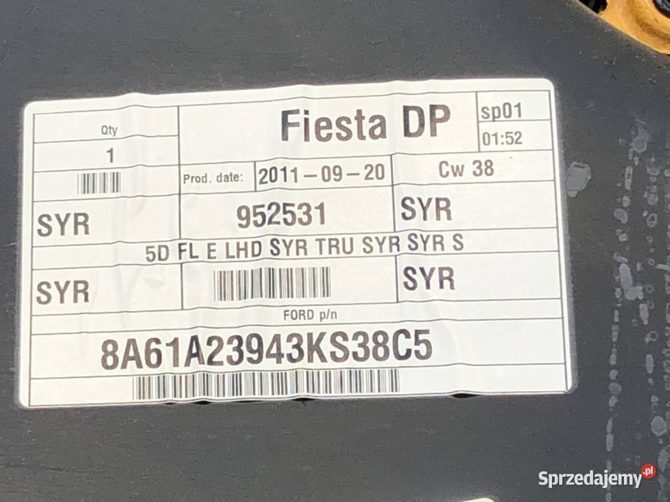 BOCZEK DRZWI LEWY PRZÓD FORD FIESTA MK7 Tapicerki samochodowe