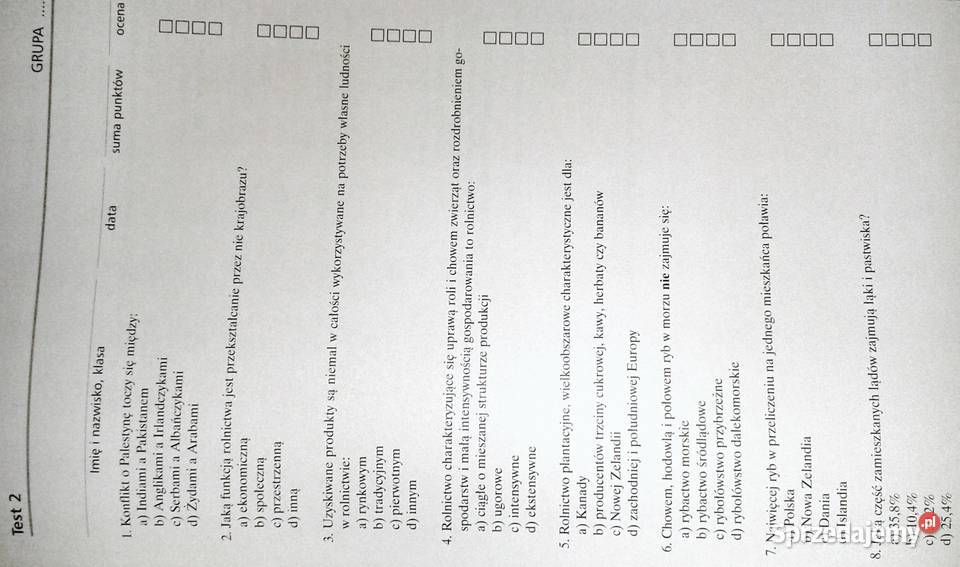 Geografia 2 Testy sprawdzające Krzysztof lubelskie Chełm