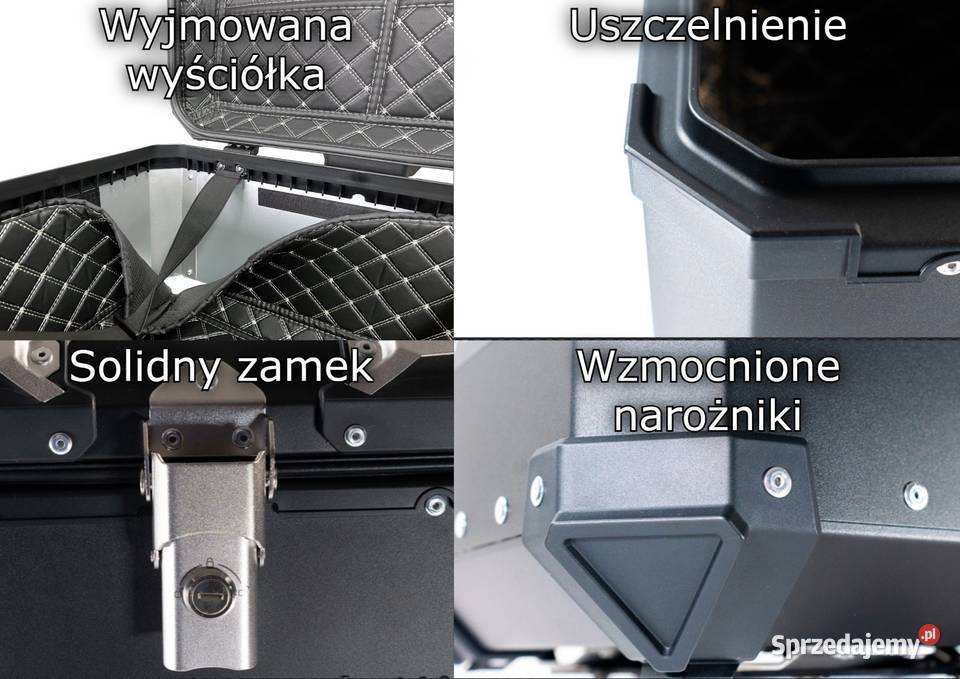 ALUMINIOWY kufer motocyklowy centralny CZARNY Żyrardów sprzedam
